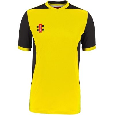 Tewin CC  Pro performance T20 Short Sleeve Shirt - Yellow-Black